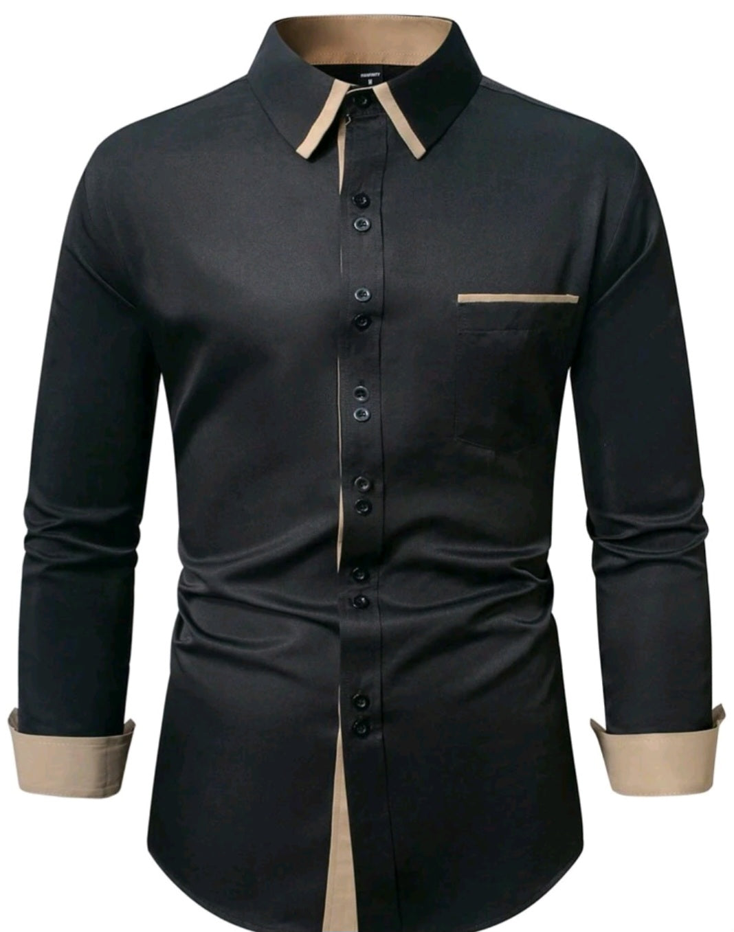 Men's button-up Casual long Sleeve Shirt